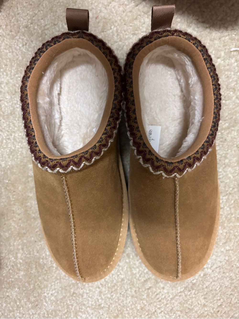 Slip on faux fur